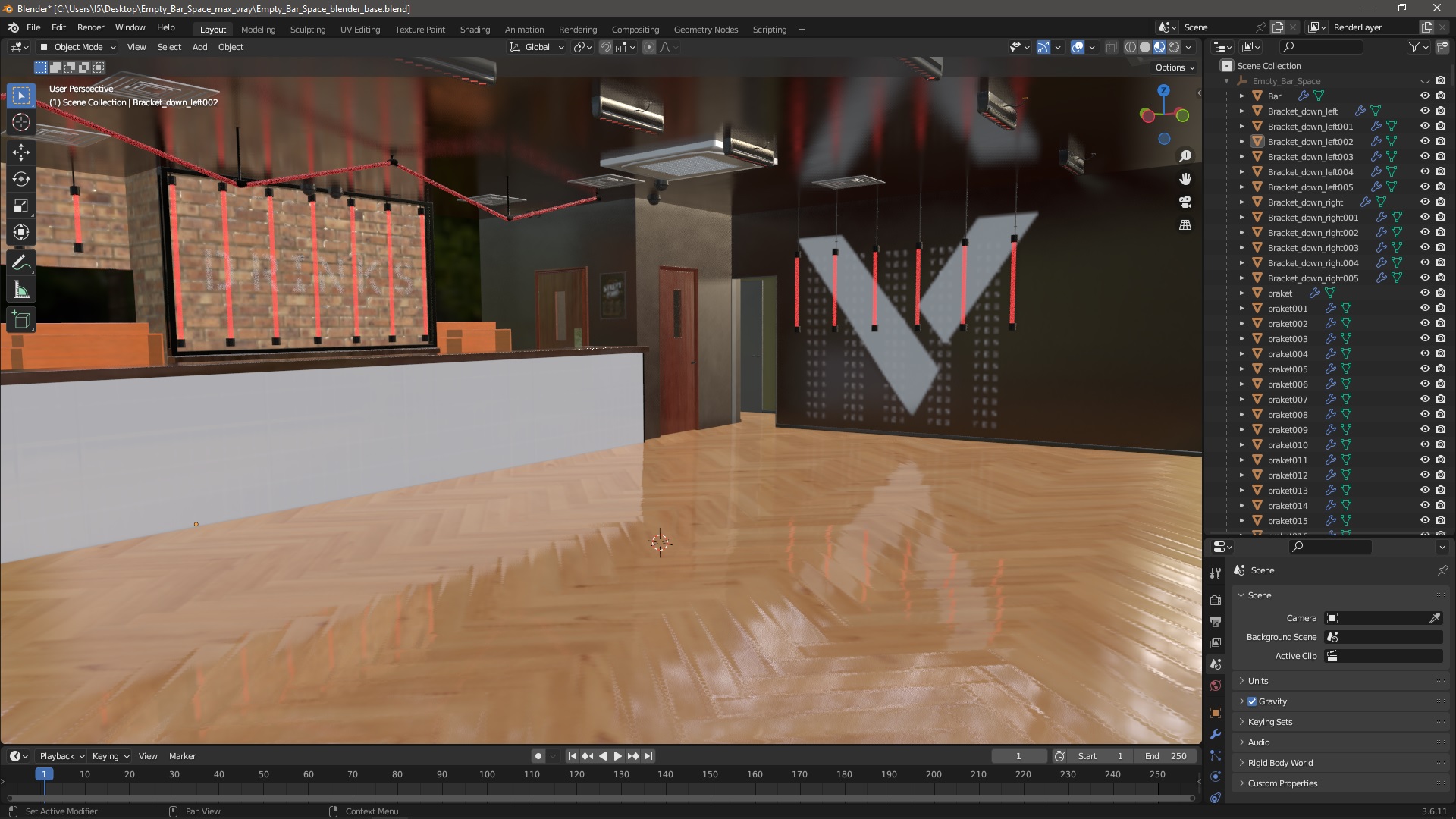 3D model Empty Bar Space