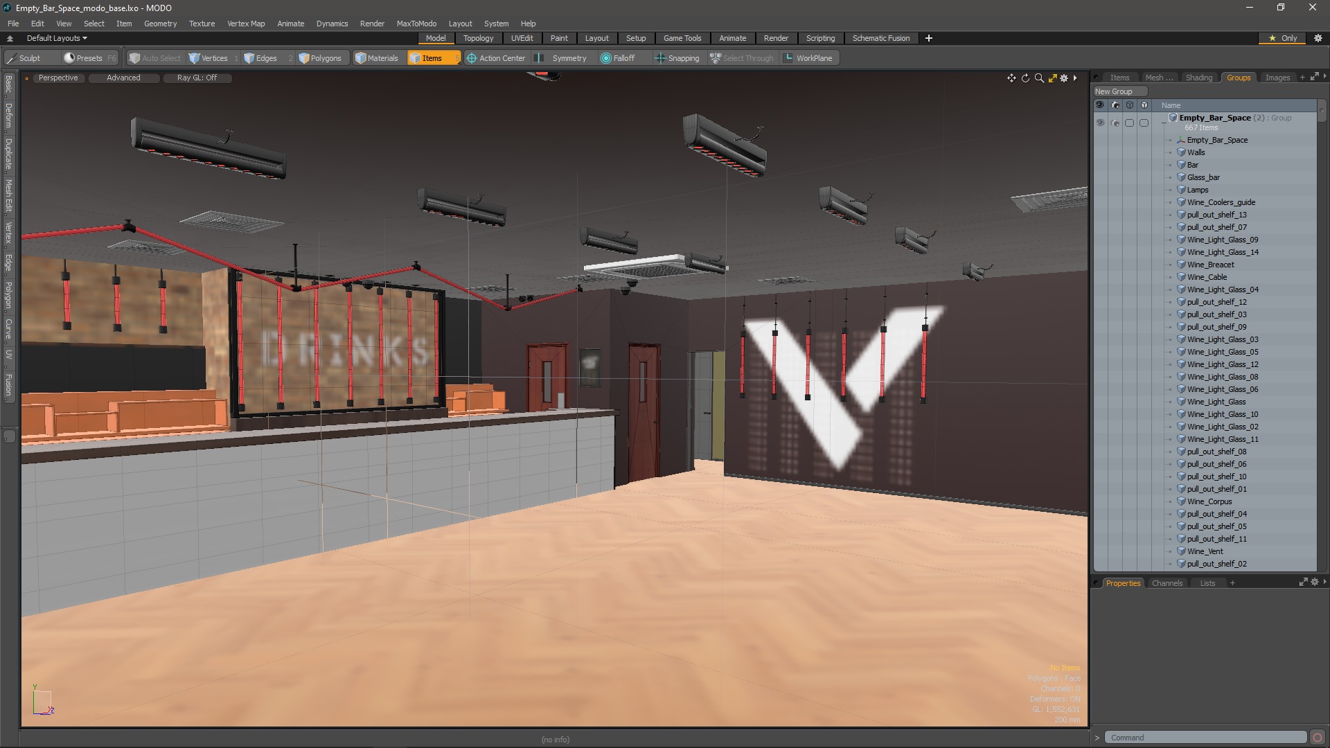 3D model Empty Bar Space