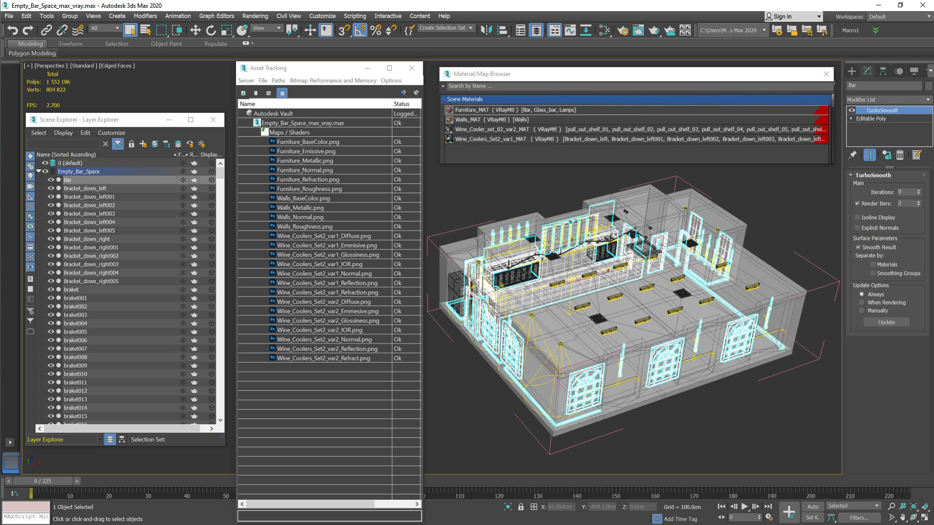 3D model Empty Bar Space