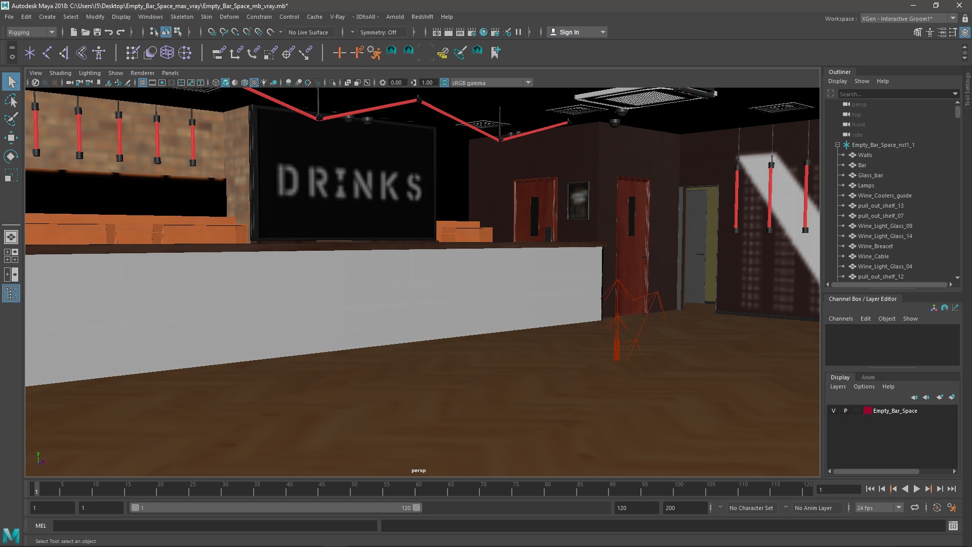 3D model Empty Bar Space