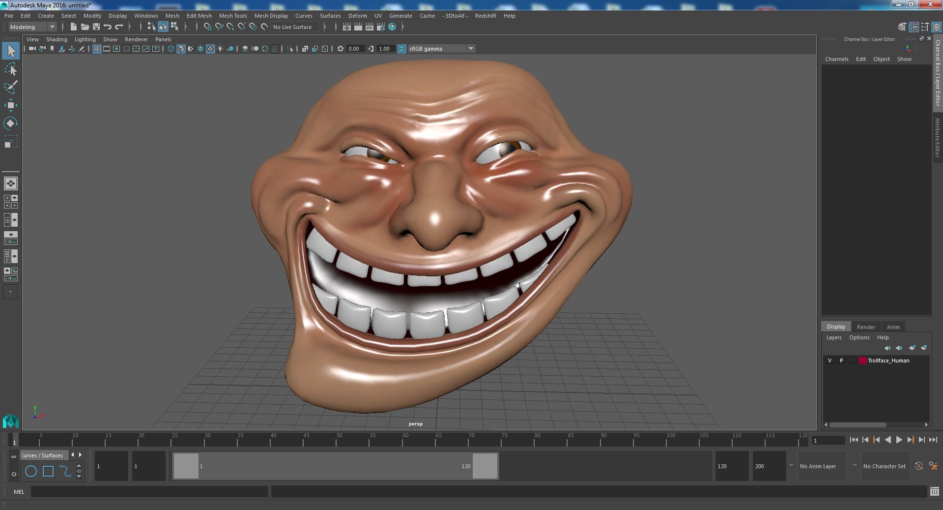 3D model Trollface Human