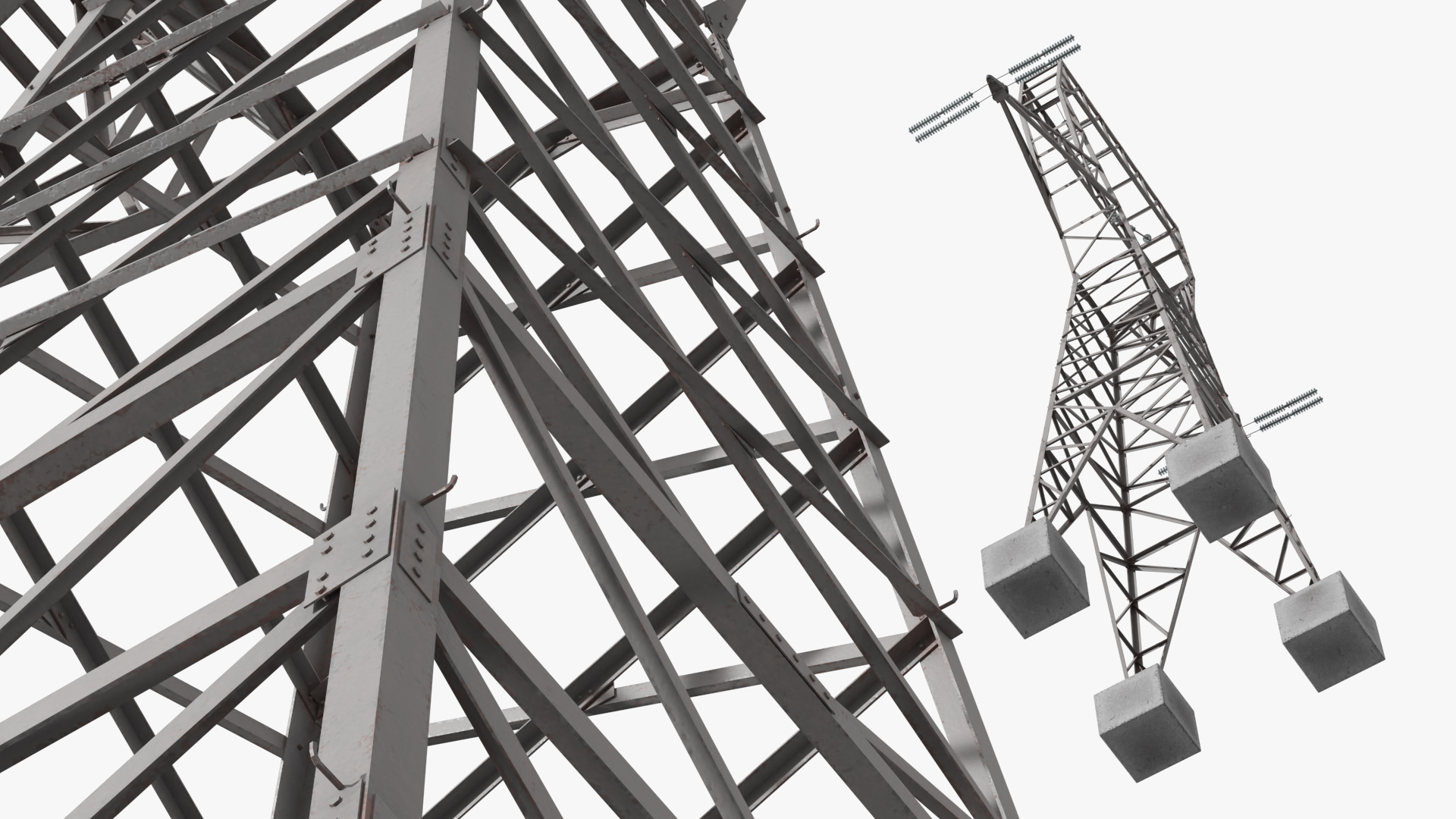 Lattice Electrical Transmission Tower Gray - view 5