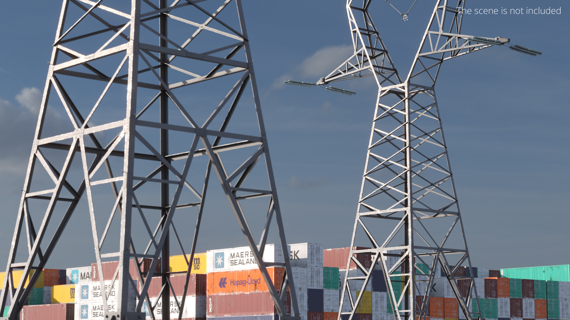 Lattice Electrical Transmission Tower Gray - view 3