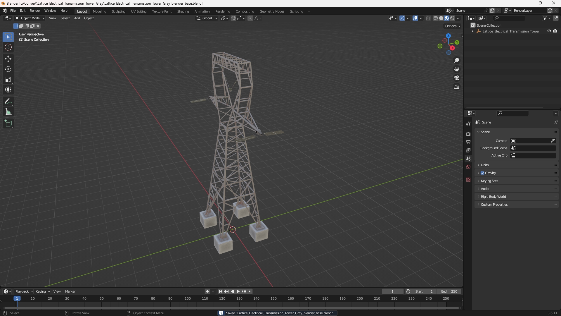 Lattice Electrical Transmission Tower Gray - view 10