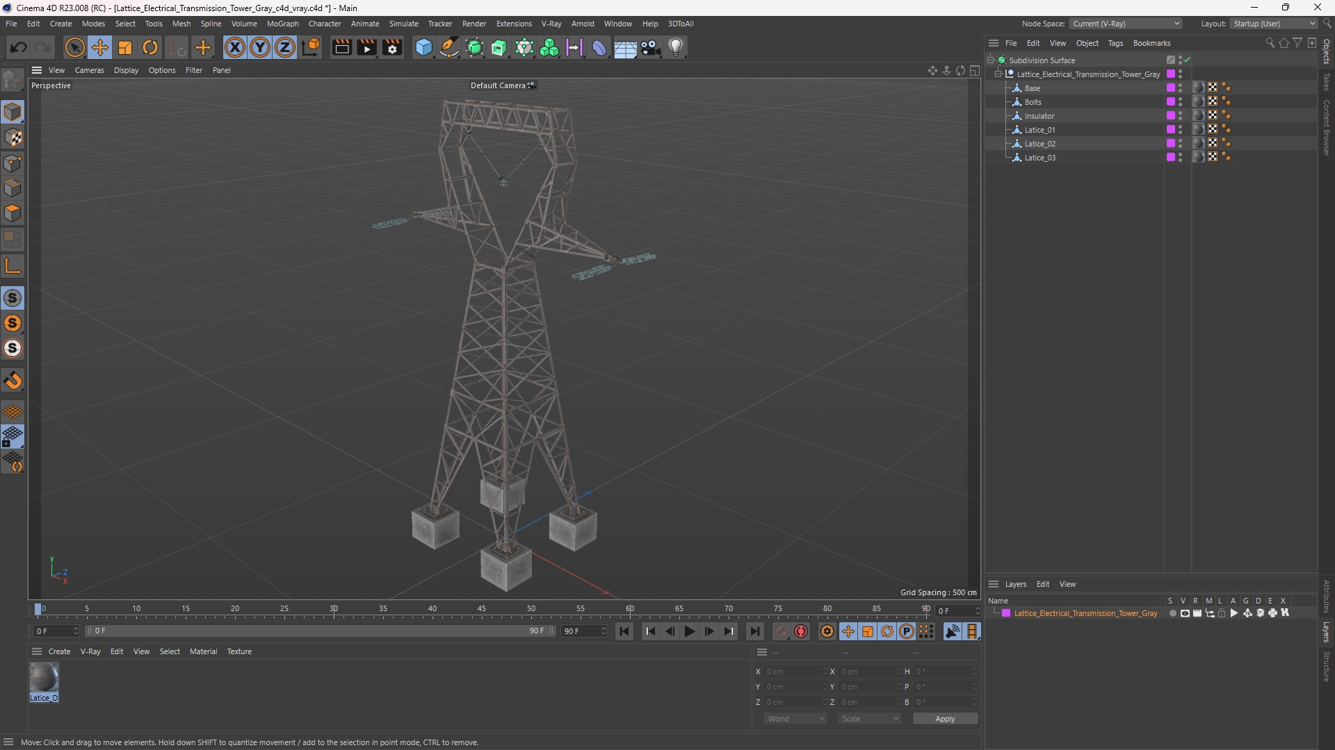 Lattice Electrical Transmission Tower Gray - view 12