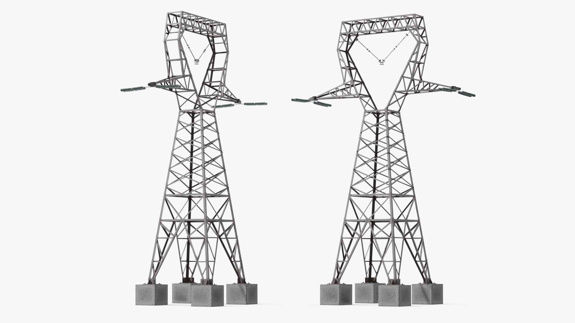 Lattice Electrical Transmission Tower Gray - view 2