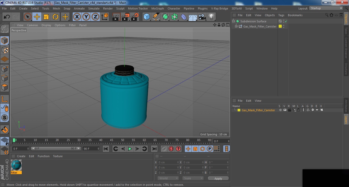 Gas Mask Filter Canister 3D model
