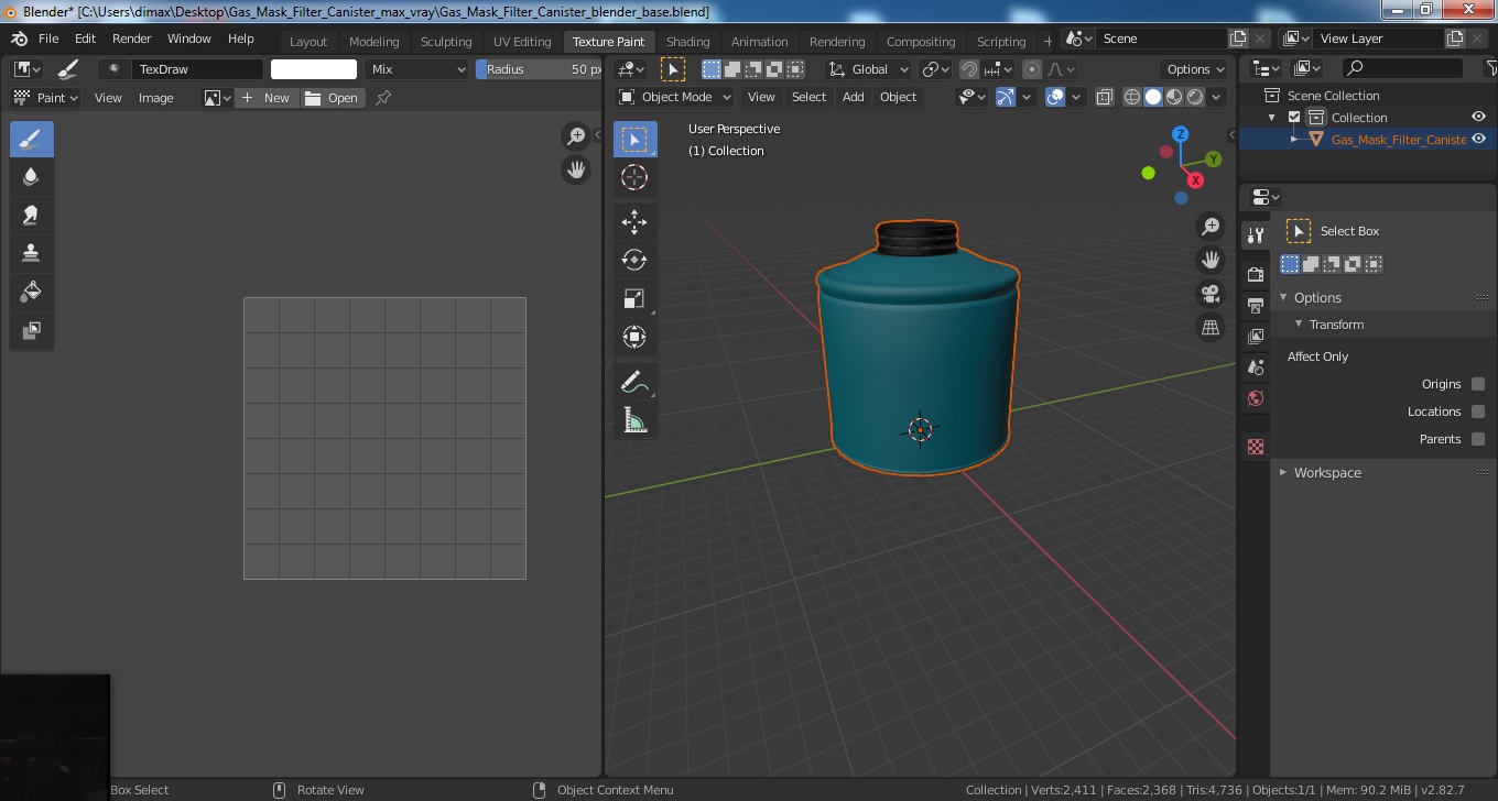 Gas Mask Filter Canister 3D model
