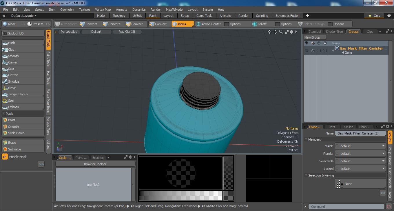 Gas Mask Filter Canister 3D model