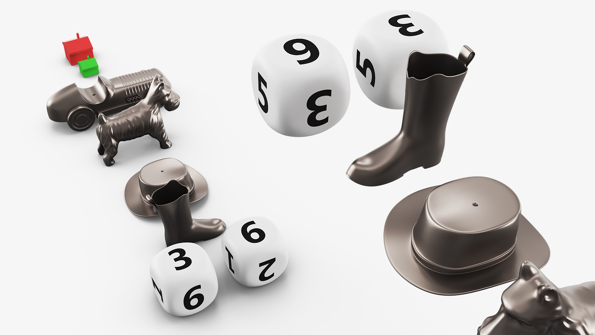 Board Game Token and Dice Set