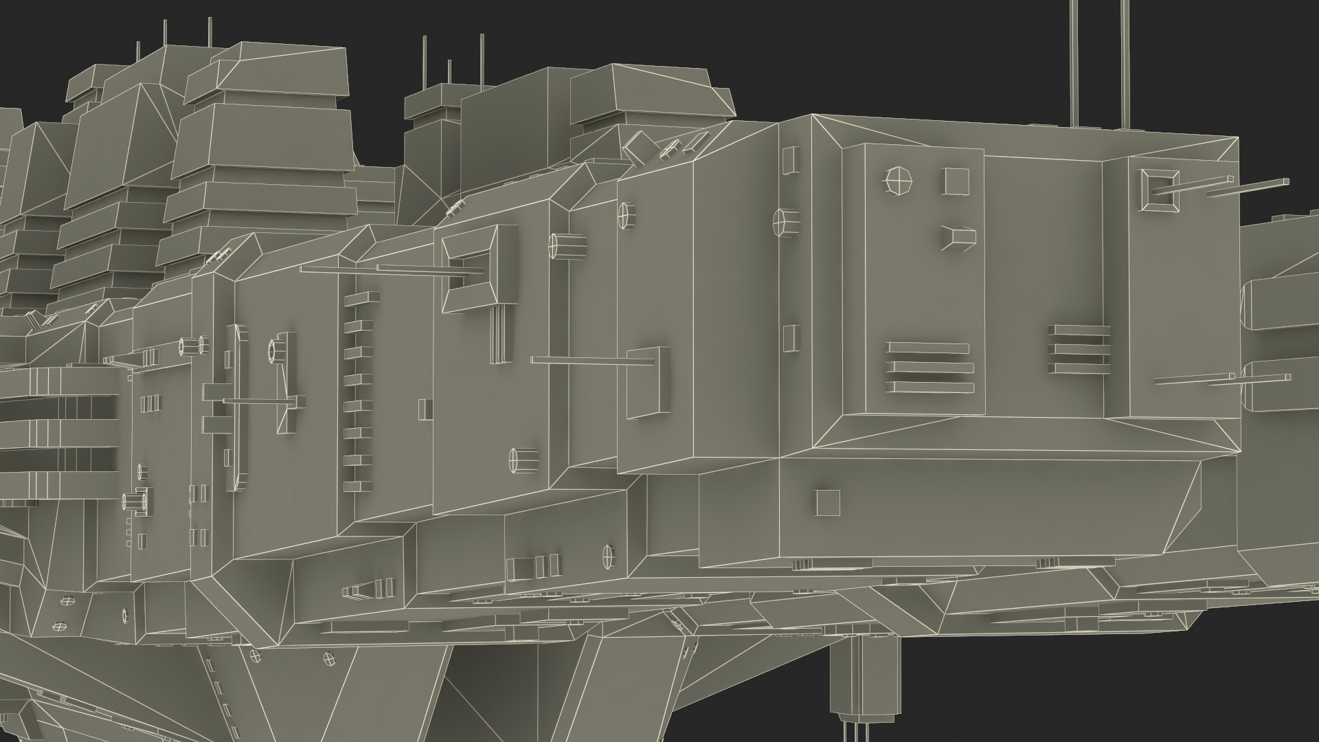 3D Futuristic Sci-Fi Spaceship Brown model