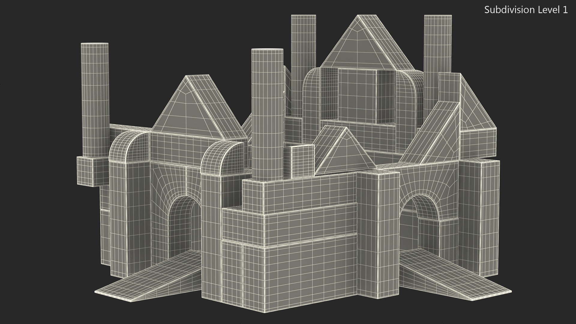 3D model Wooden Constructor Castle