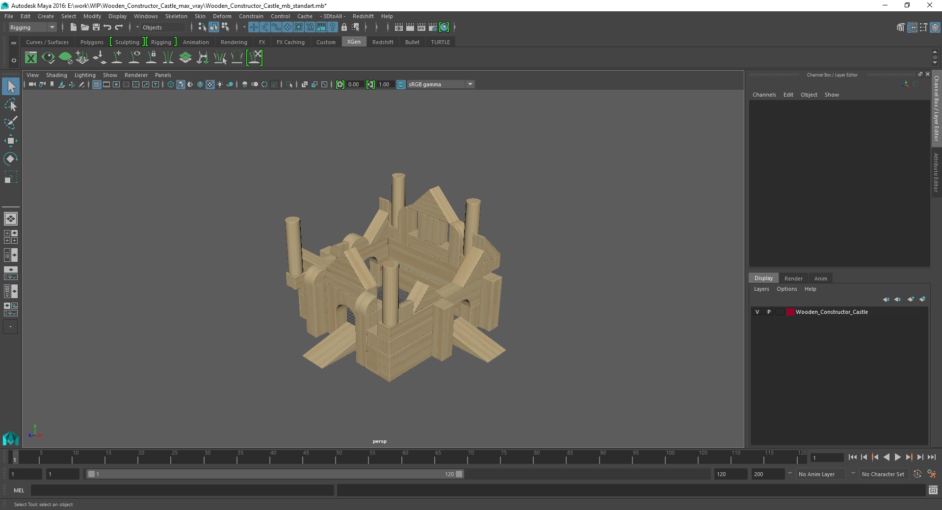 3D model Wooden Constructor Castle