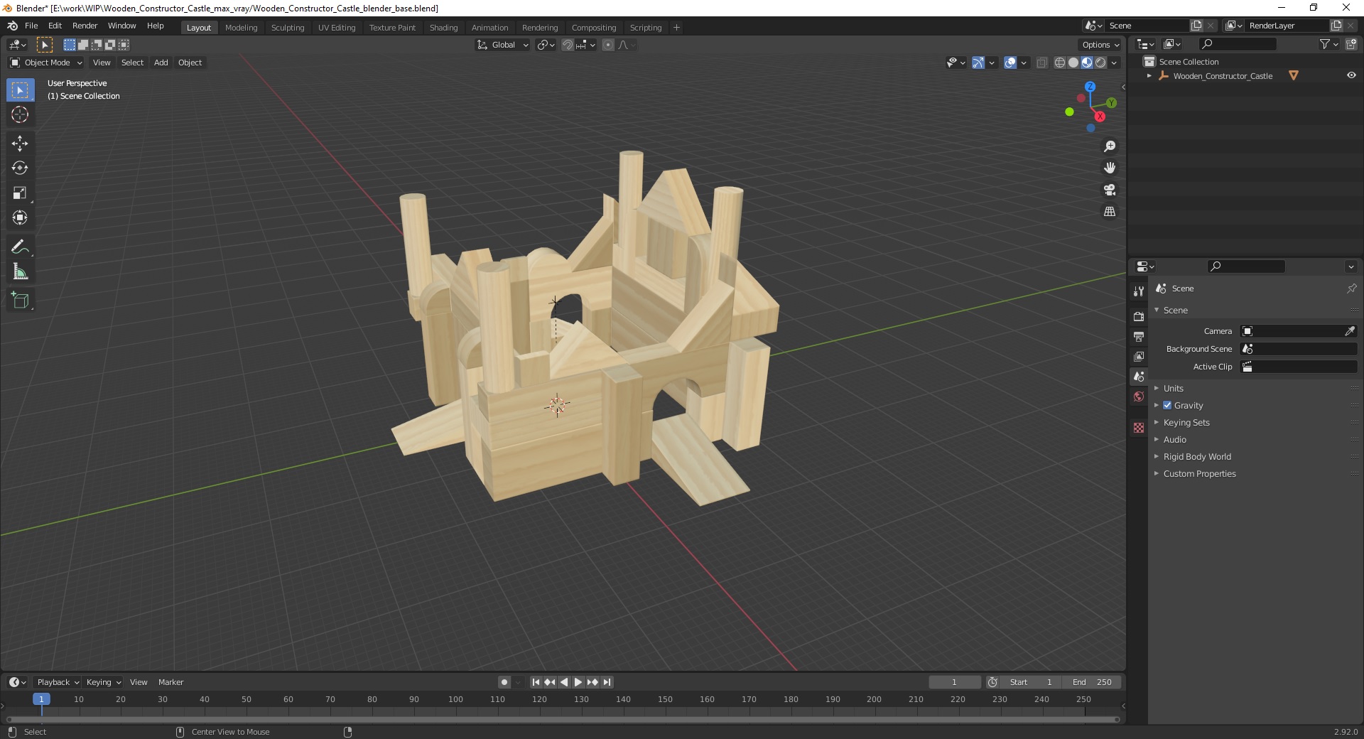 3D model Wooden Constructor Castle