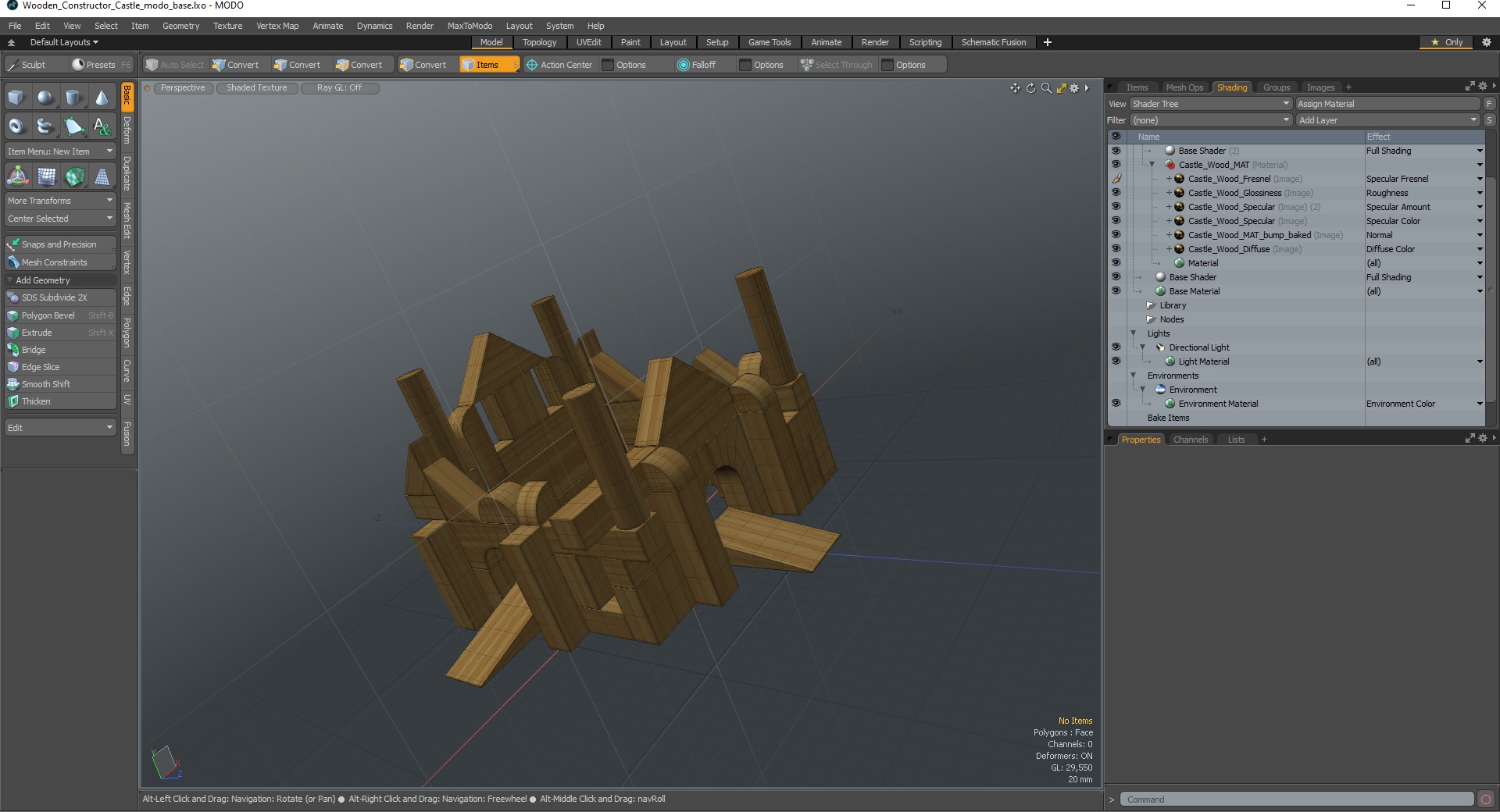 3D model Wooden Constructor Castle