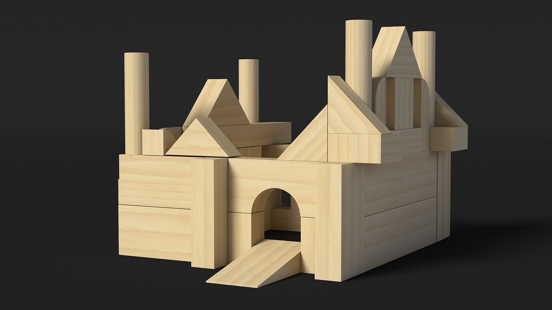 3D model Wooden Constructor Castle