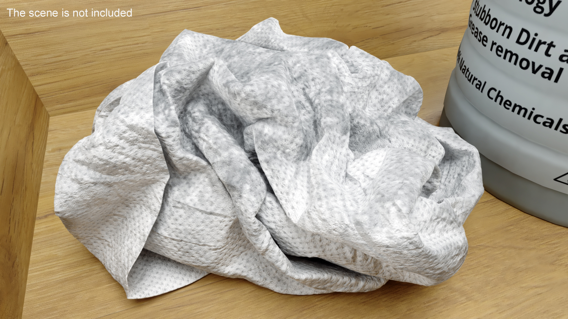 3D Napkin Crumpled Dirty