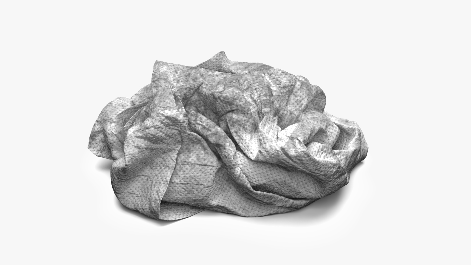 3D Napkin Crumpled Dirty
