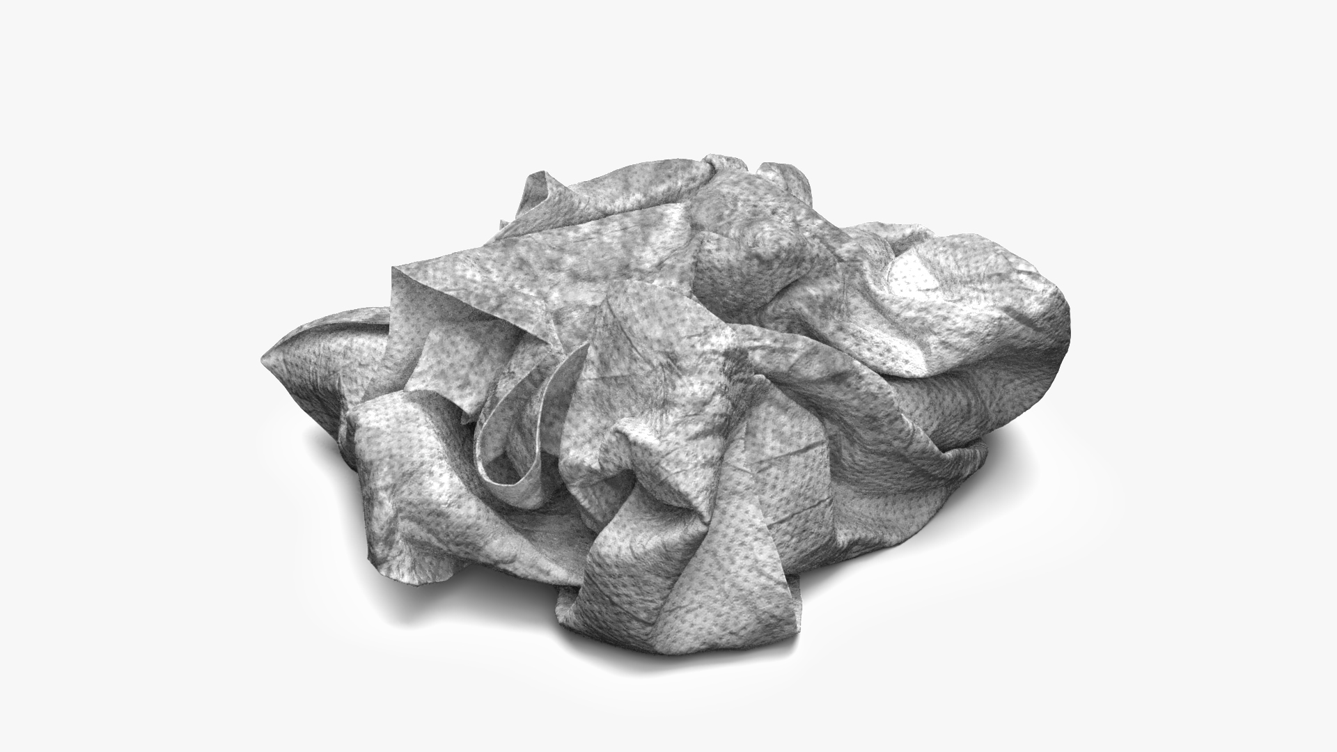 3D Napkin Crumpled Dirty