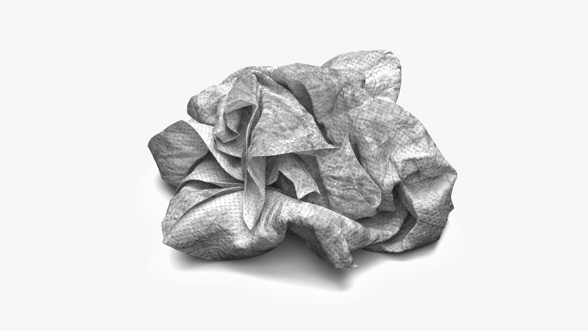 3D Napkin Crumpled Dirty