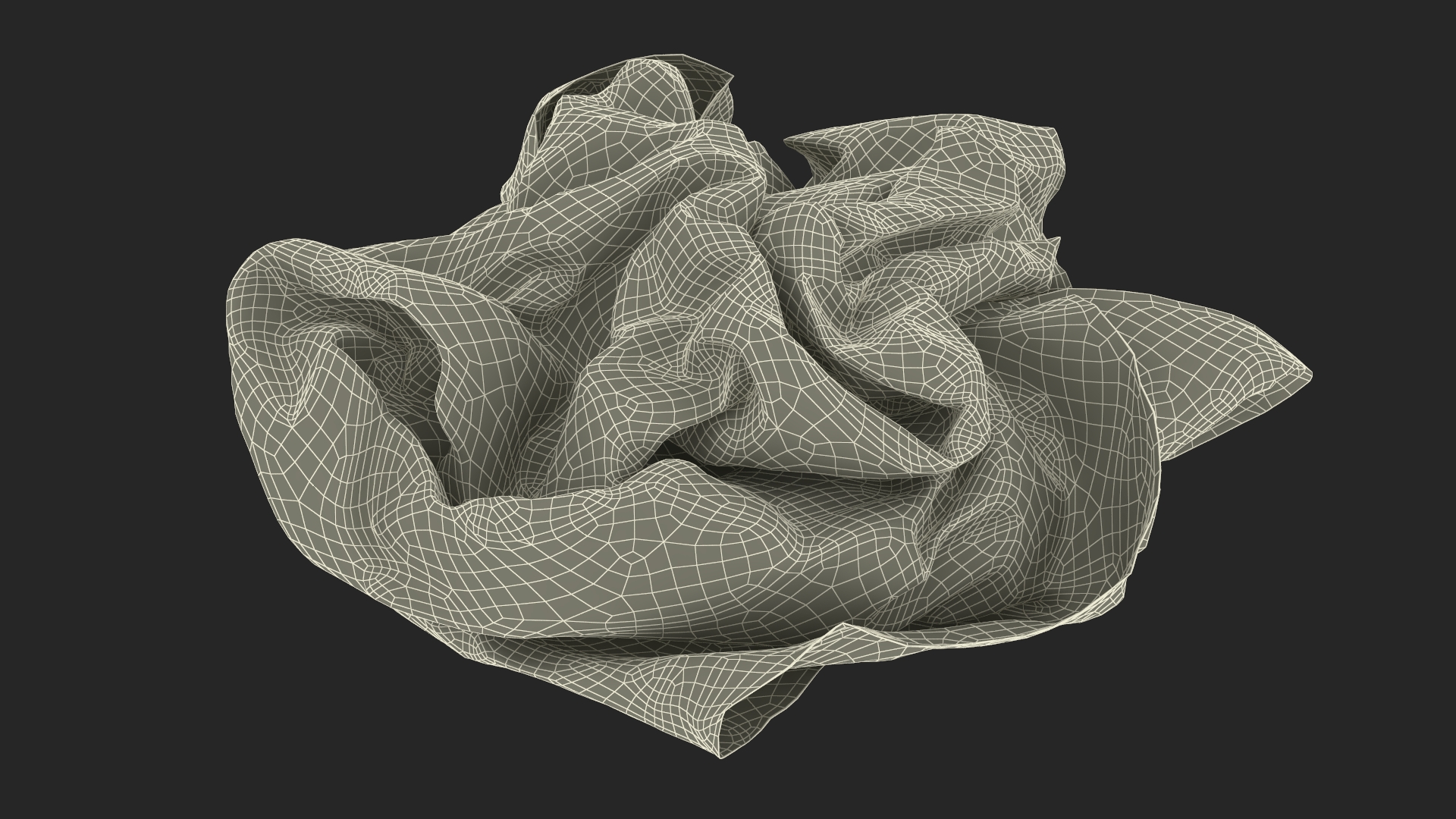 3D Napkin Crumpled Dirty