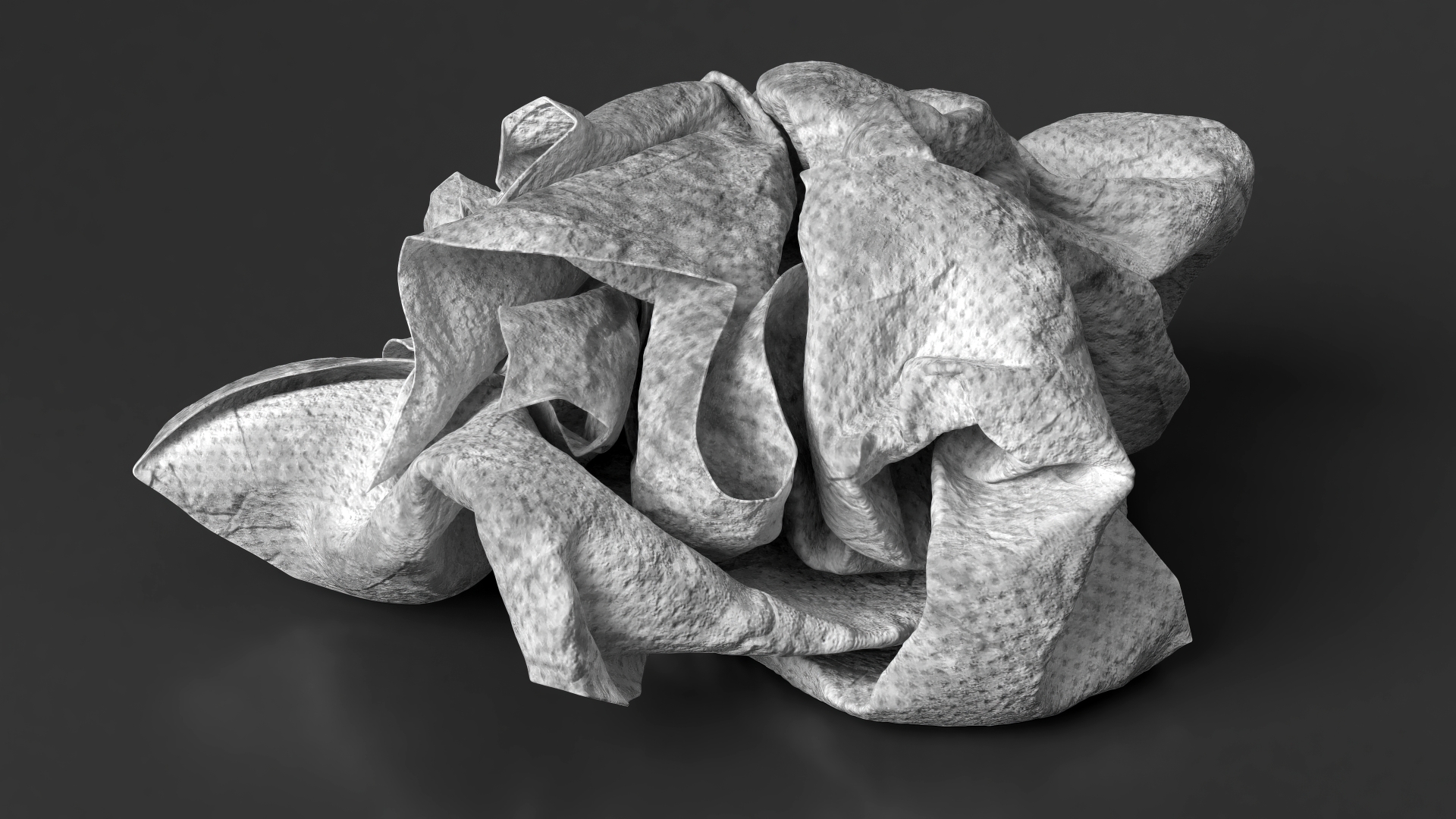 3D Napkin Crumpled Dirty