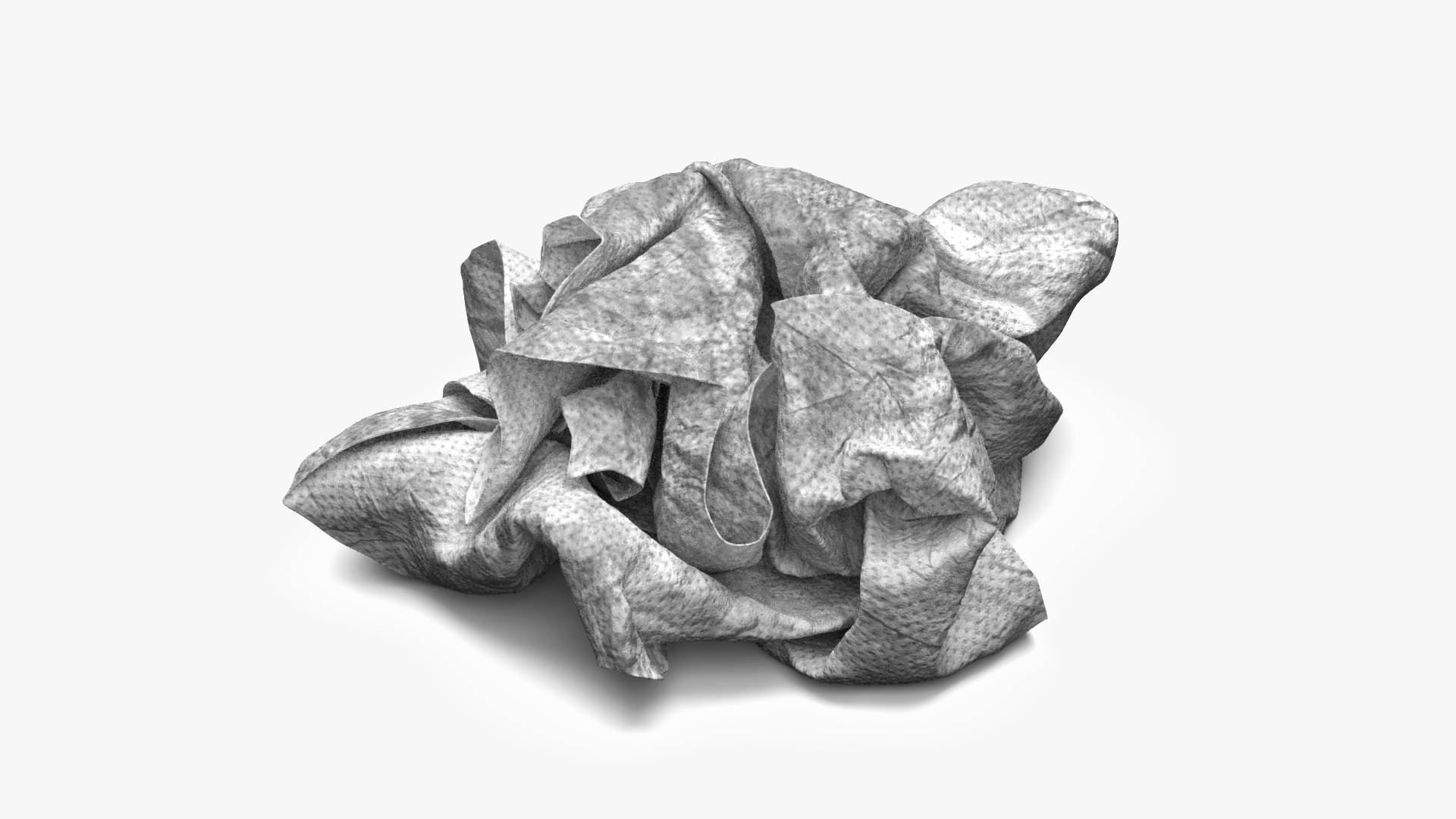 3D Napkin Crumpled Dirty