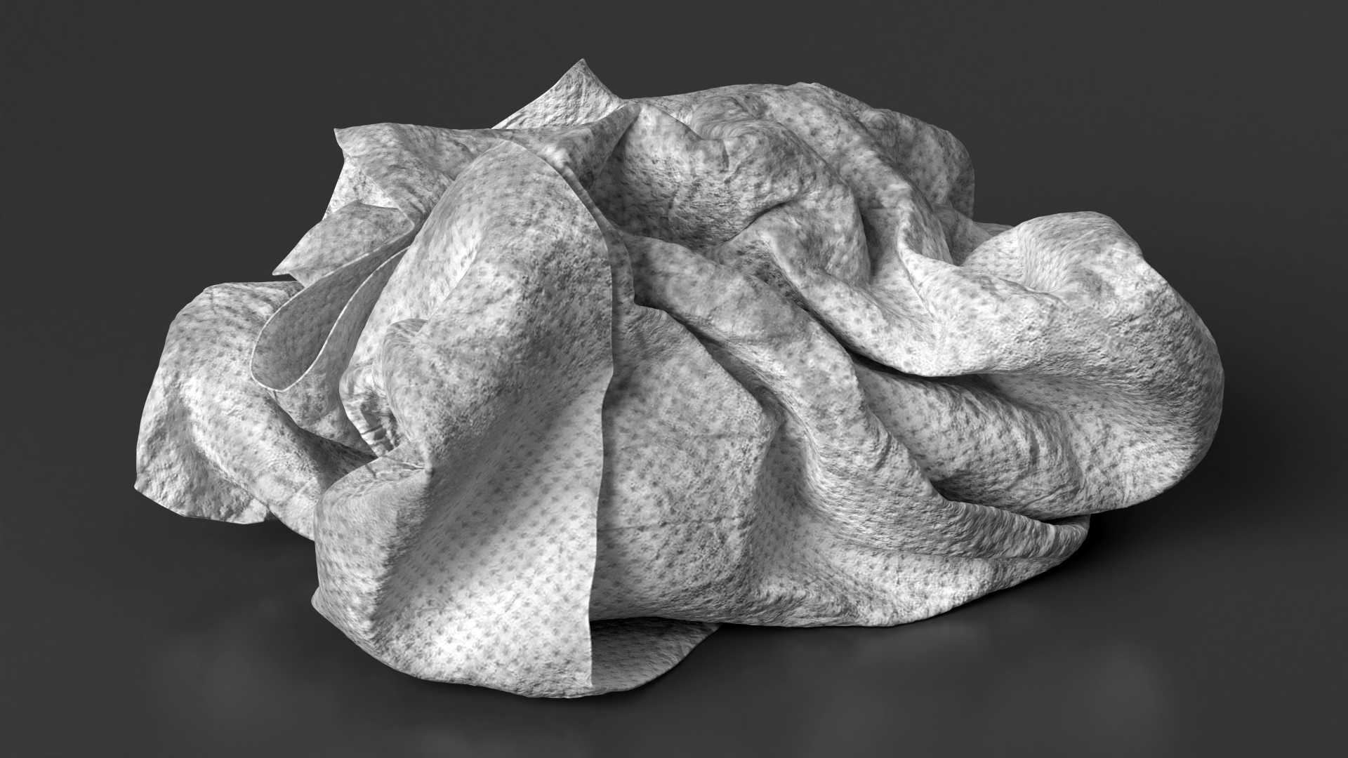 3D Napkin Crumpled Dirty