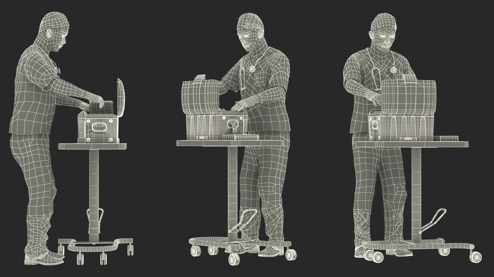 3D model Healthcare Worker with Labcold Portable Vaccine Carrier