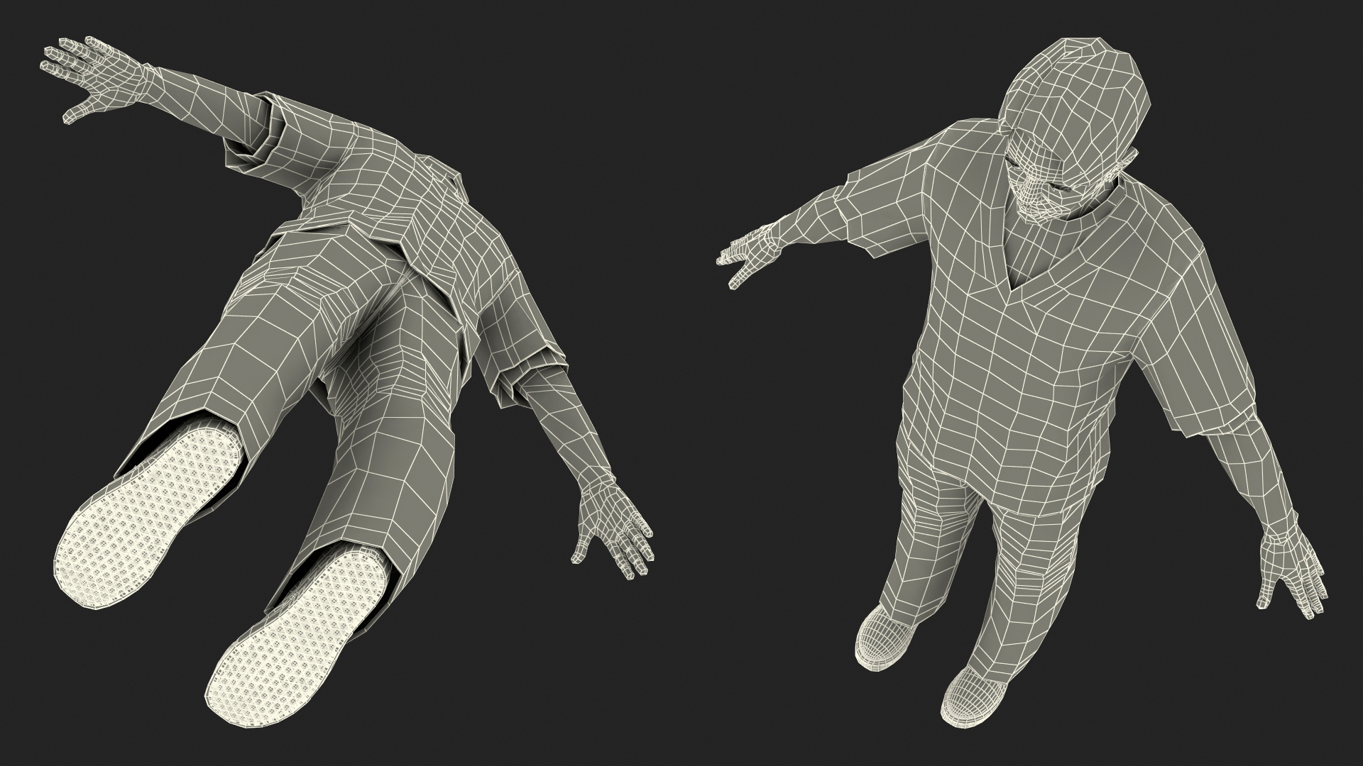 Asian Male Prisoner Blue Uniform 3D