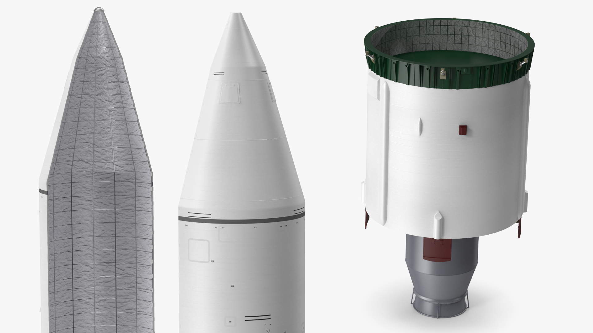Heavy Lift Launch Rocket Stage-3 with Module 3D model