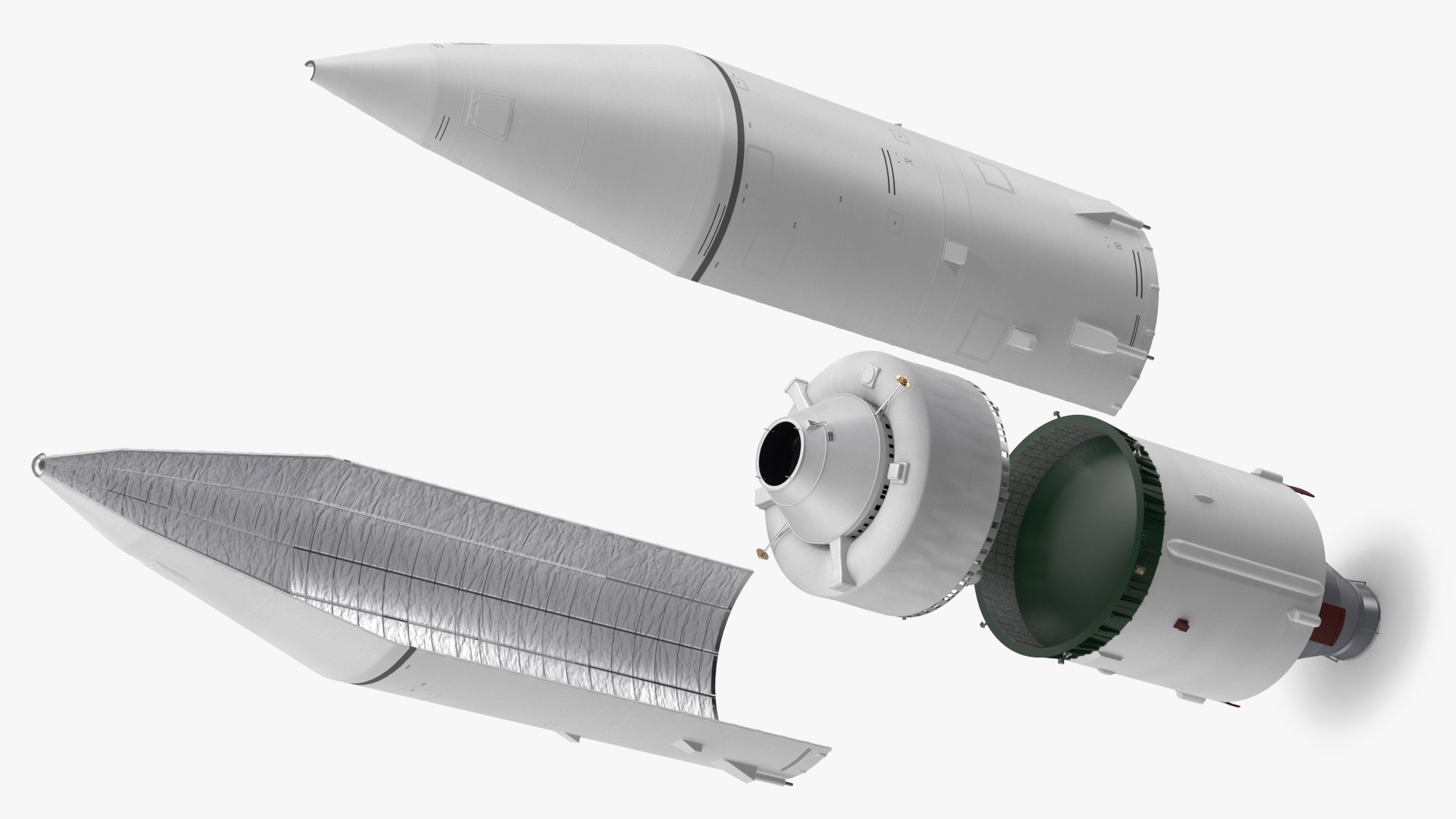 Heavy Lift Launch Rocket Stage-3 with Module 3D model
