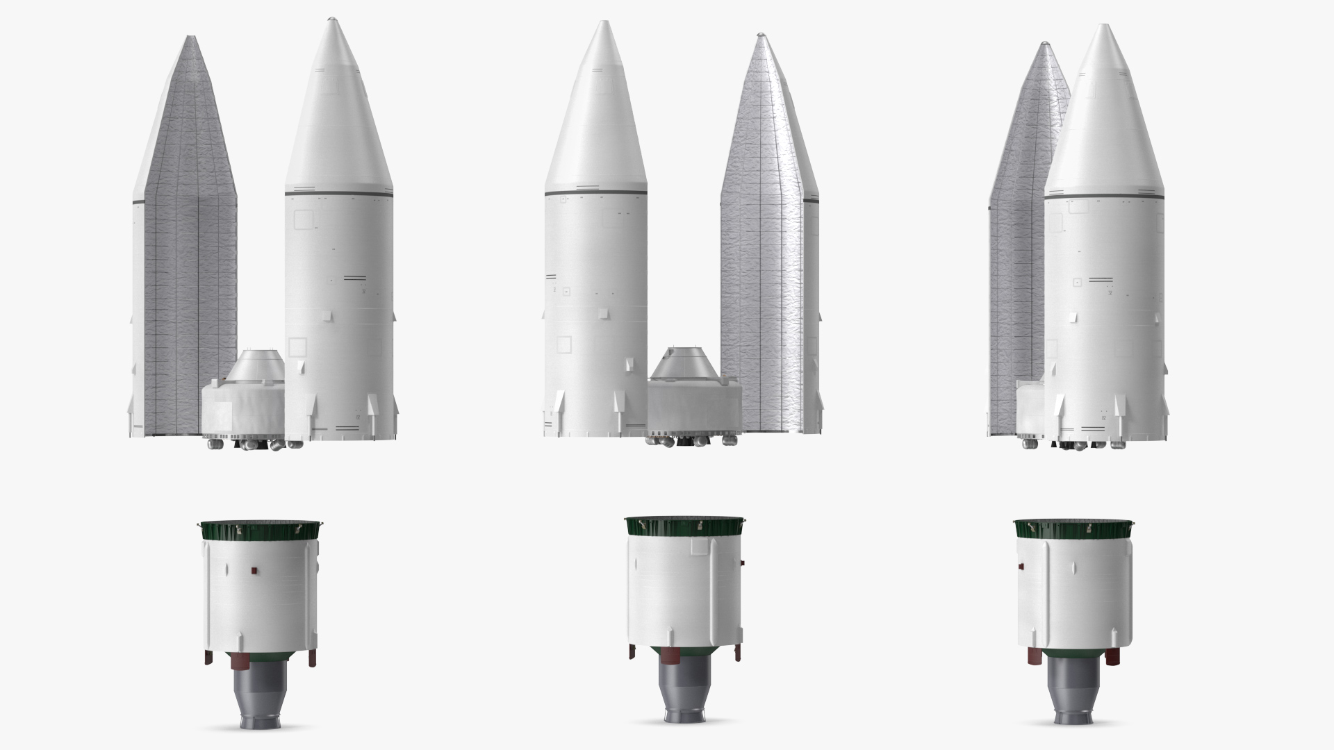 Heavy Lift Launch Rocket Stage-3 with Module 3D model