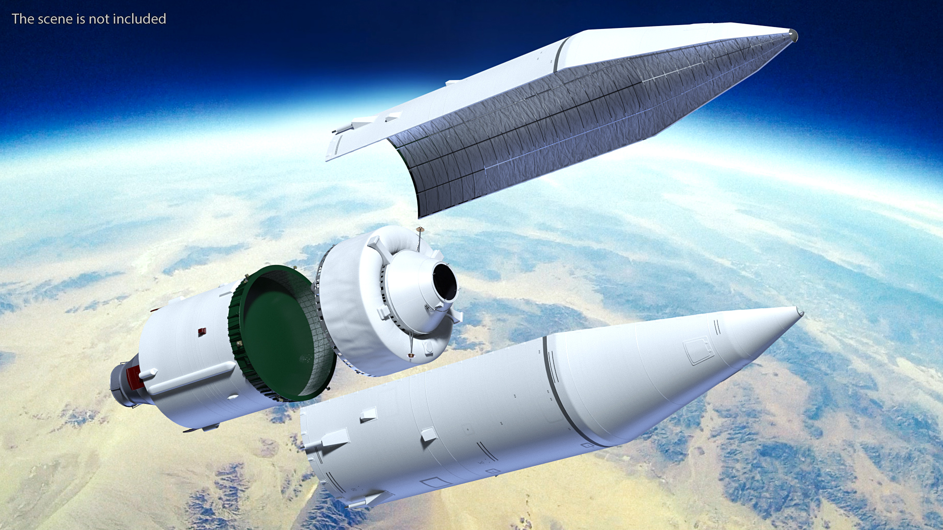 Heavy Lift Launch Rocket Stage-3 with Module 3D model