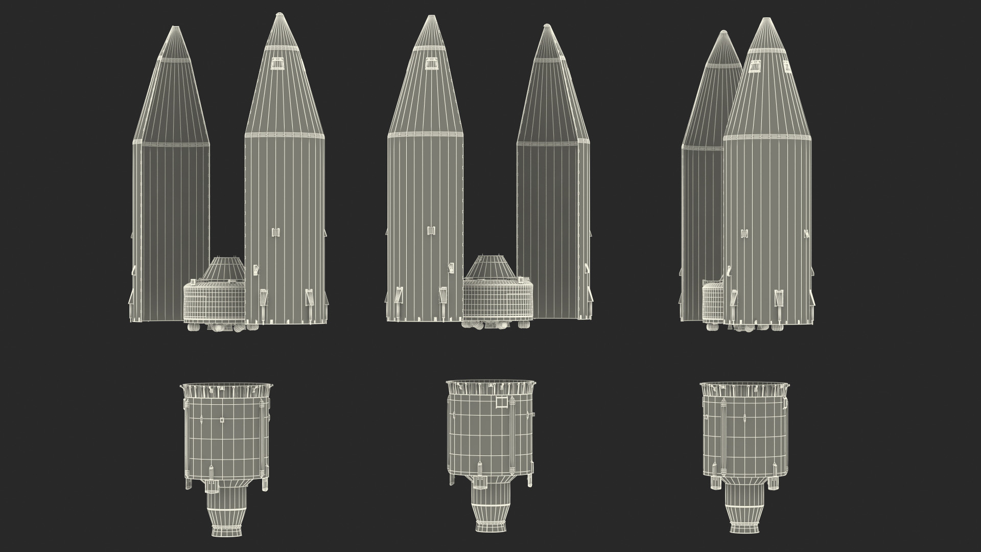 Heavy Lift Launch Rocket Stage-3 with Module 3D model