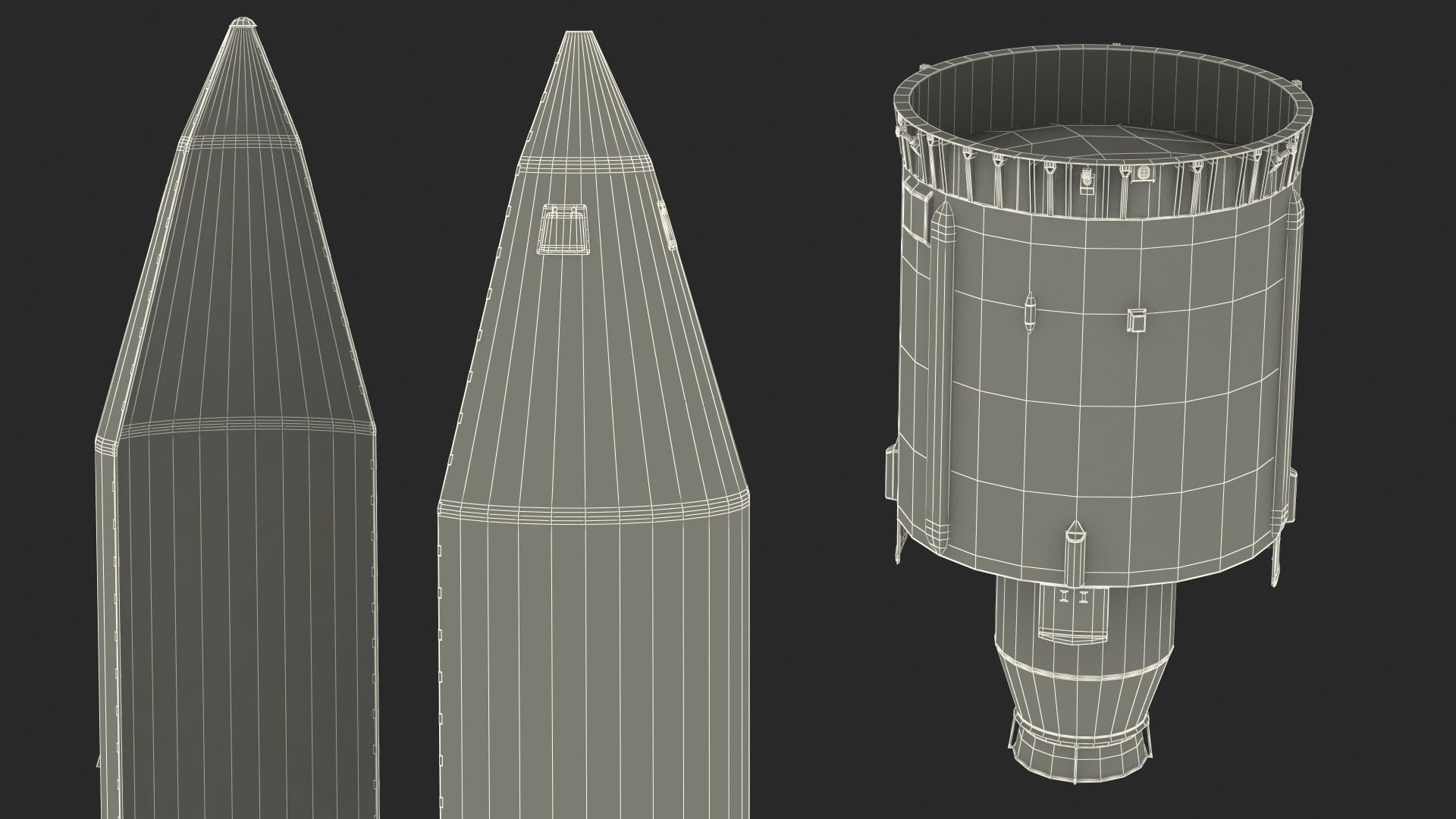 Heavy Lift Launch Rocket Stage-3 with Module 3D model