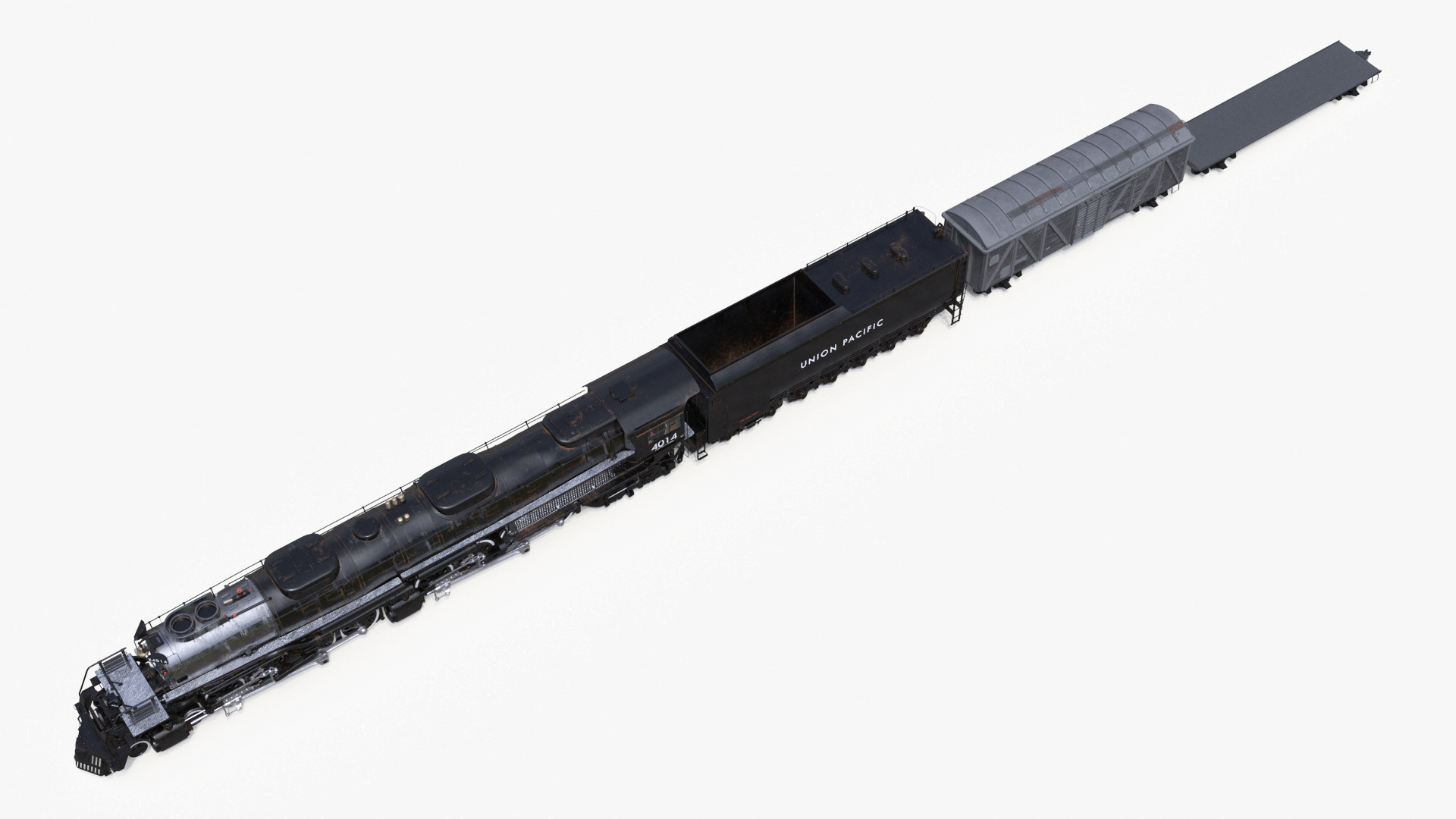Locomotive Big Boy with Freight Train 3D