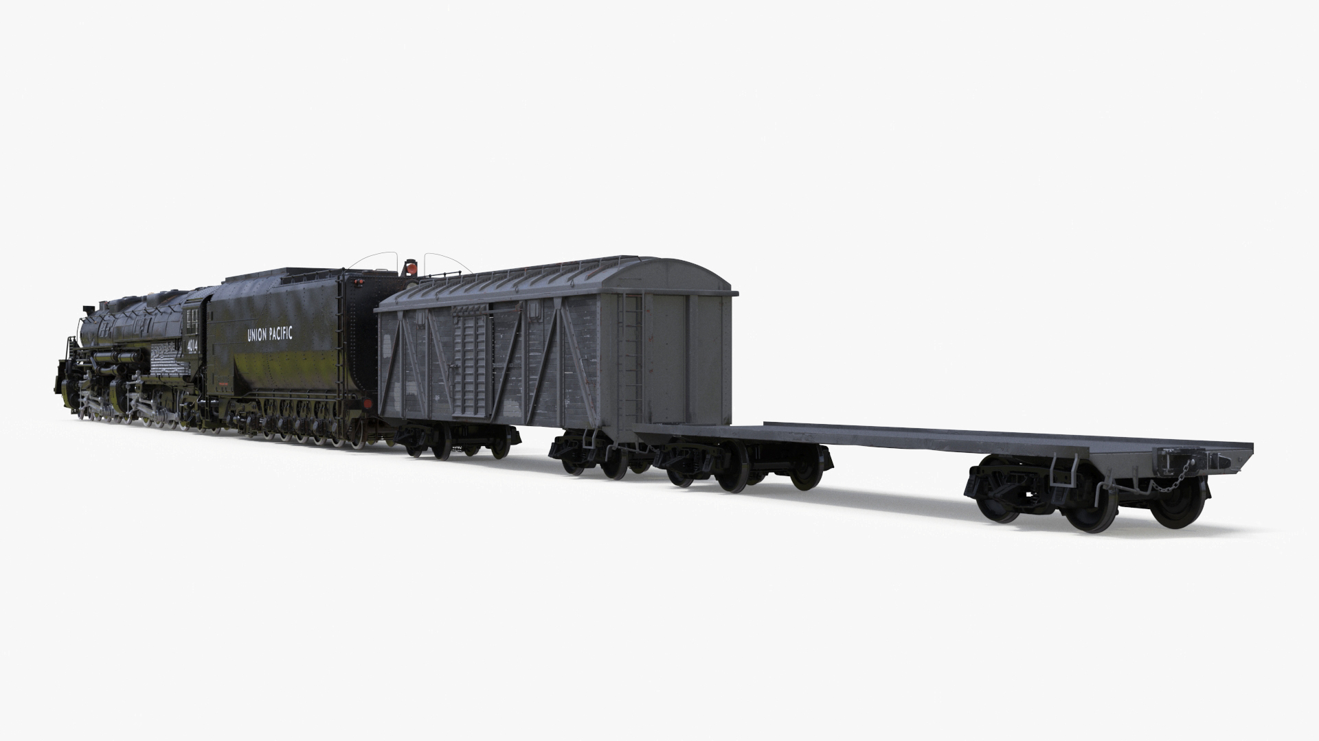 Locomotive Big Boy with Freight Train 3D