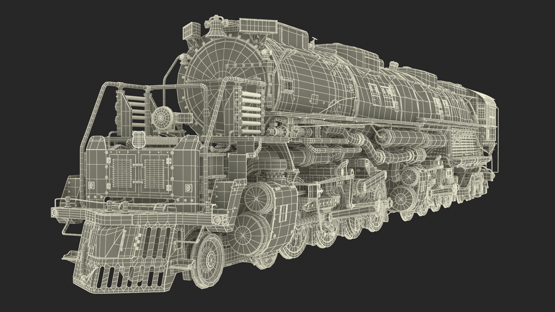 Locomotive Big Boy with Freight Train 3D