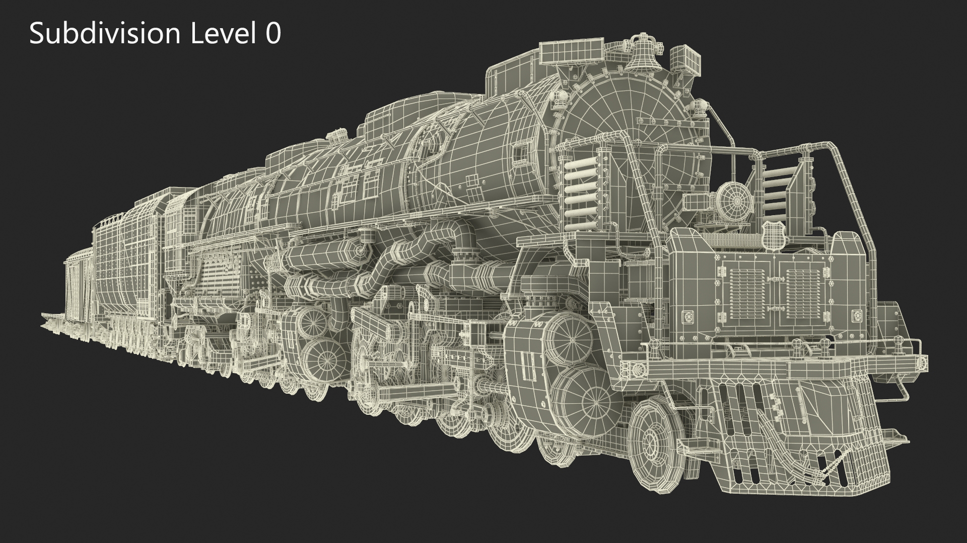 Locomotive Big Boy with Freight Train 3D