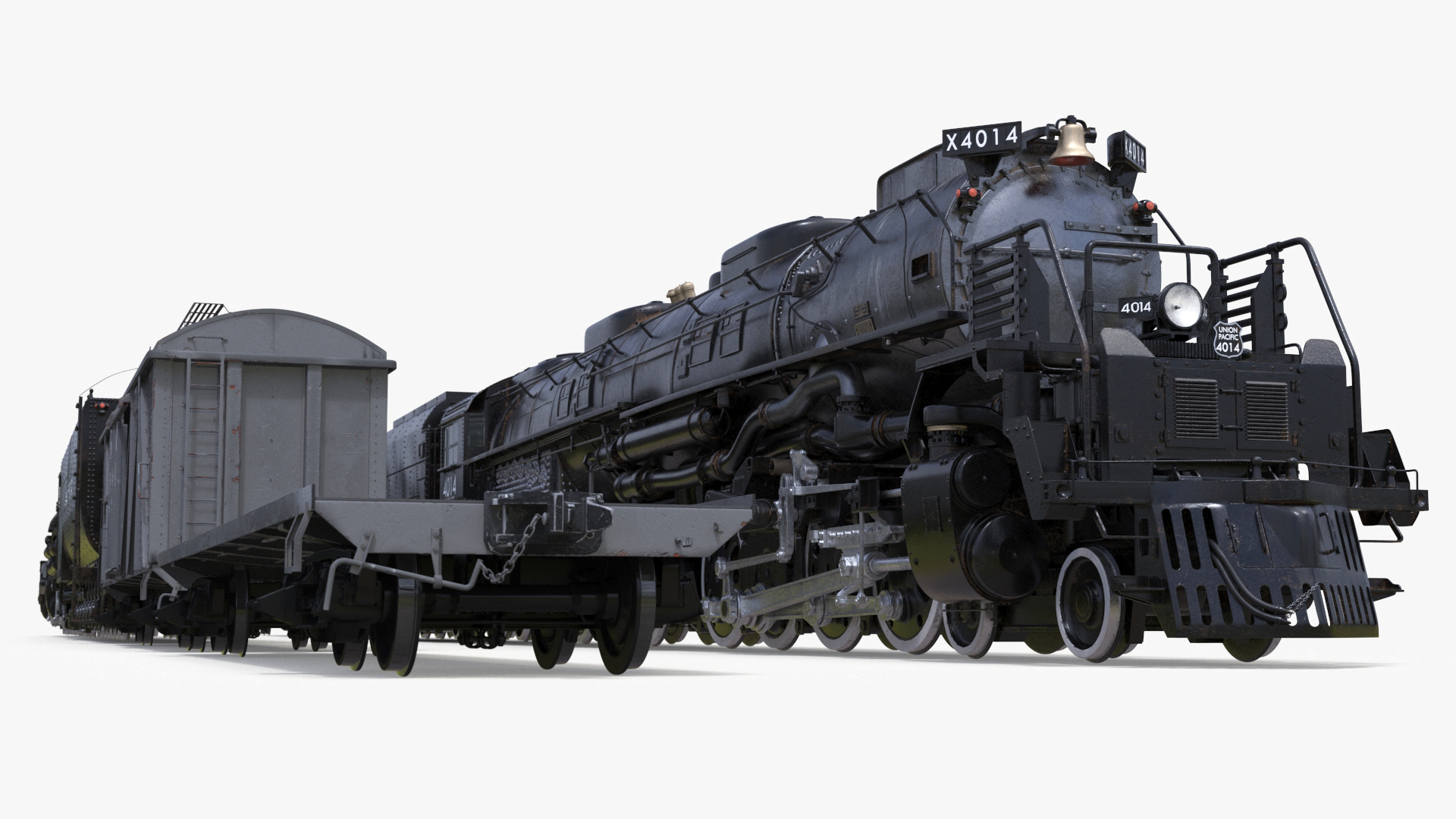 Locomotive Big Boy with Freight Train 3D