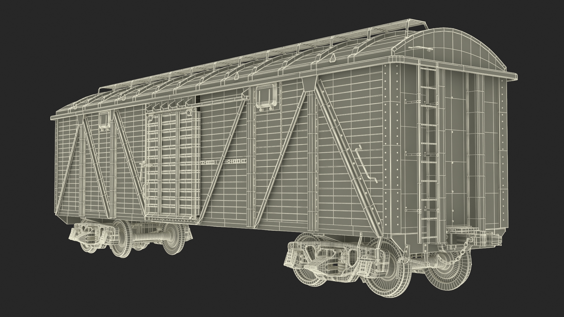 Locomotive Big Boy with Freight Train 3D