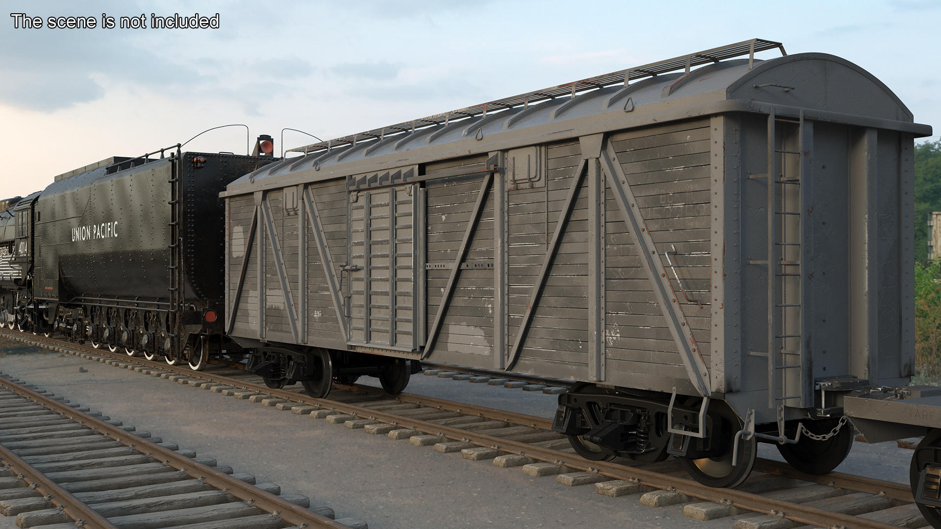 Locomotive Big Boy with Freight Train 3D