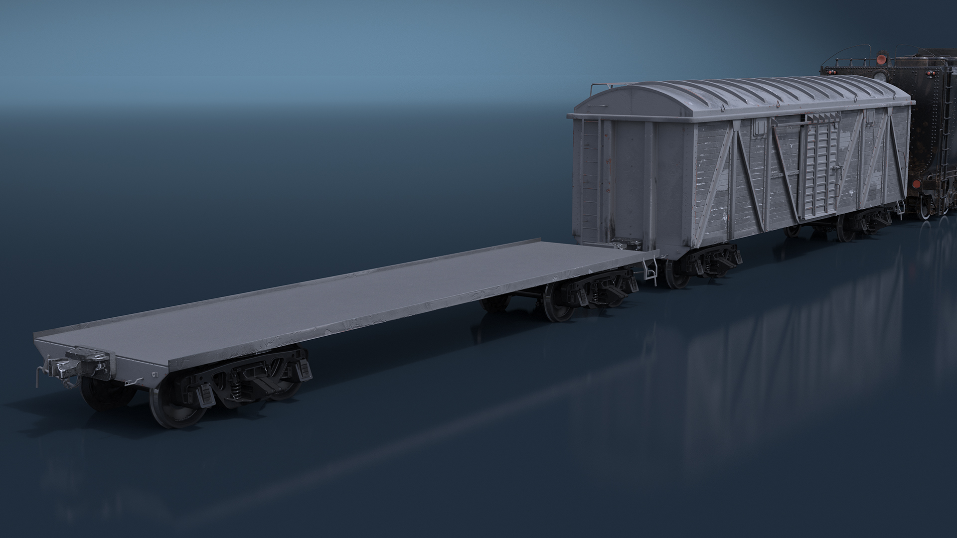 Locomotive Big Boy with Freight Train 3D