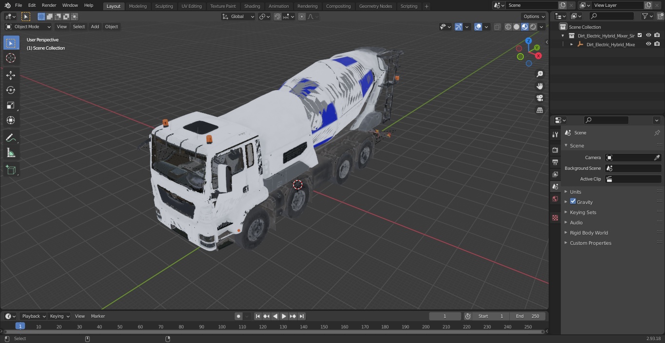 Dirt Electric Hybrid Mixer Simple Interior 3D