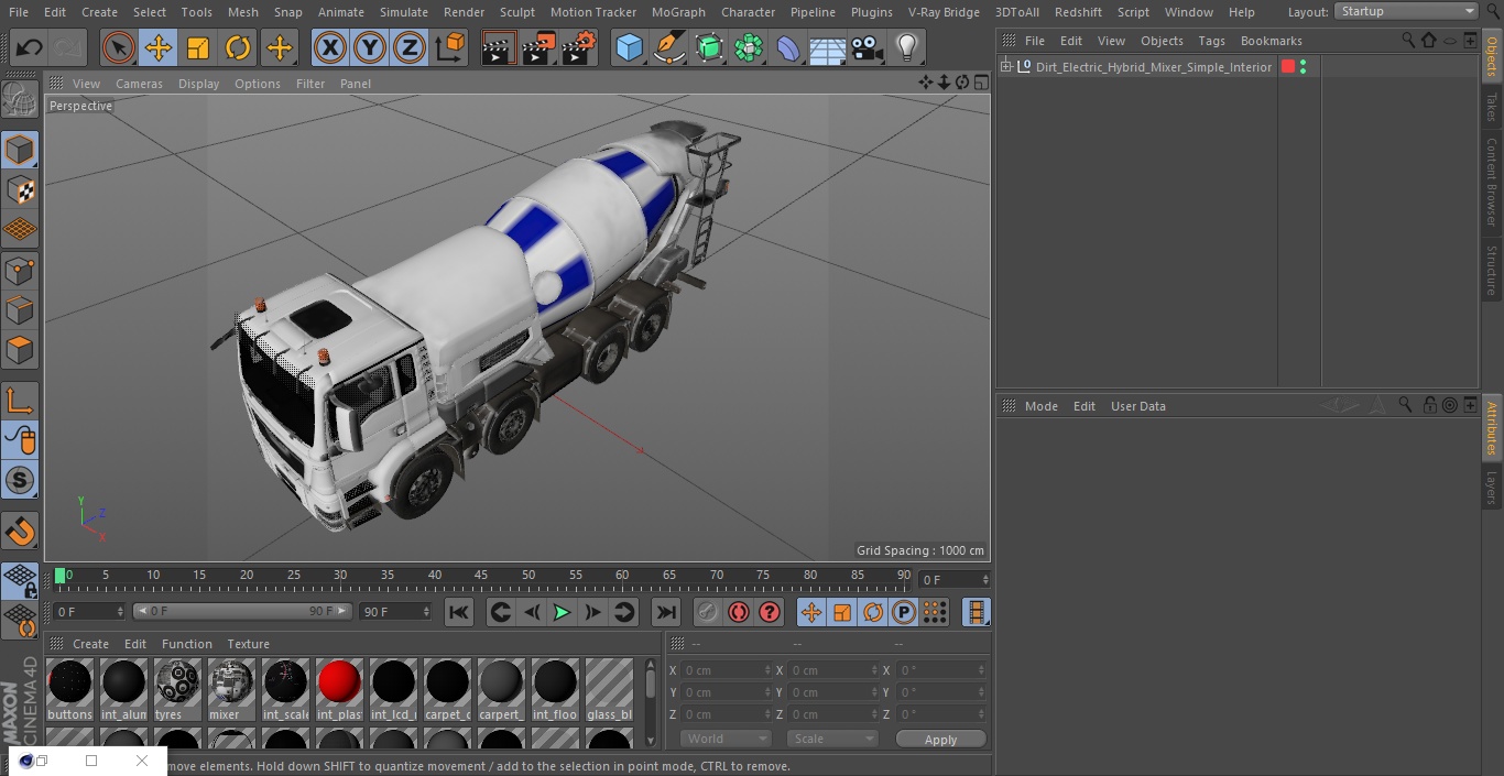 Dirt Electric Hybrid Mixer Simple Interior 3D