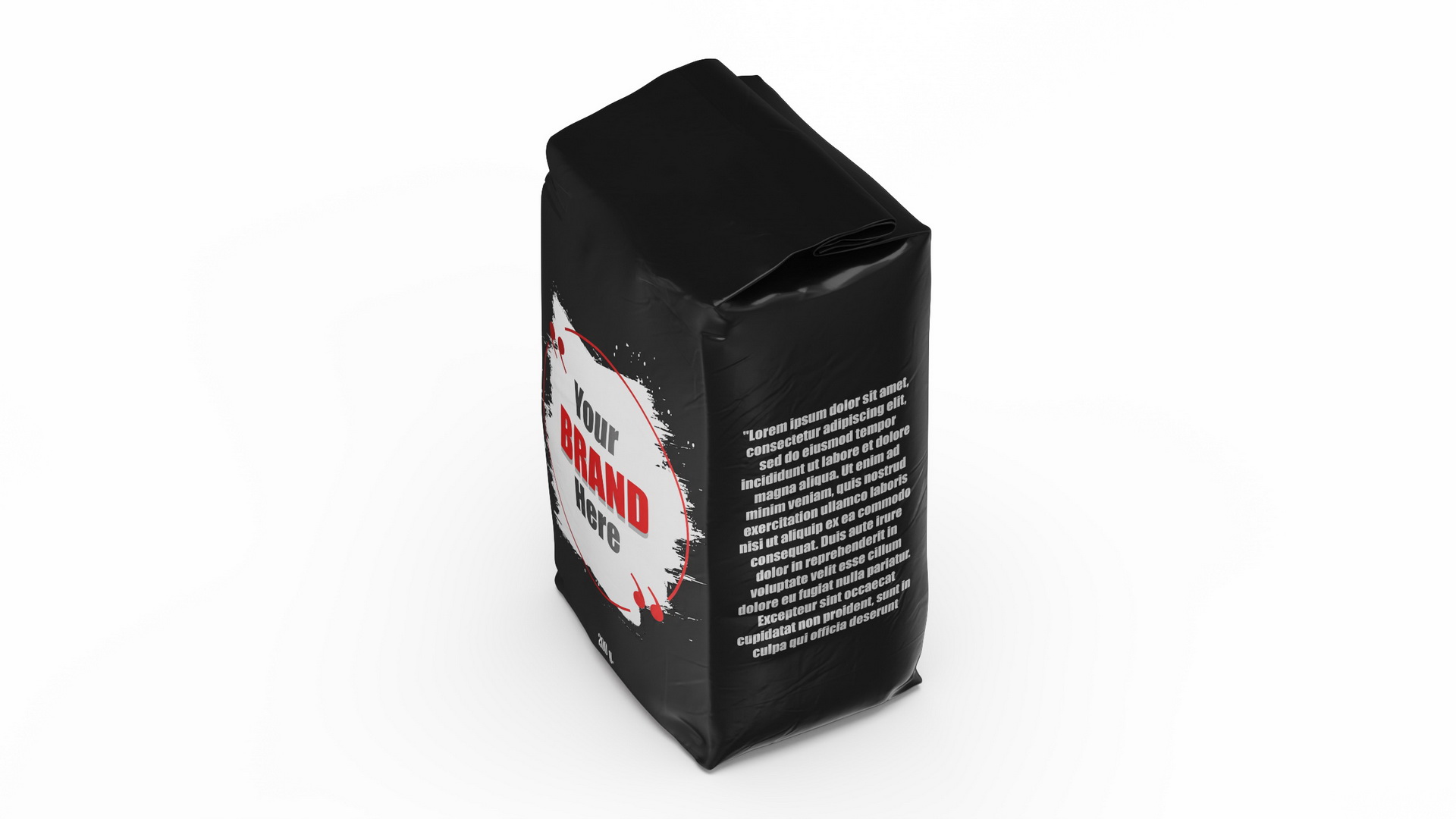 Foil Package 2lb Mockup Black 3D model