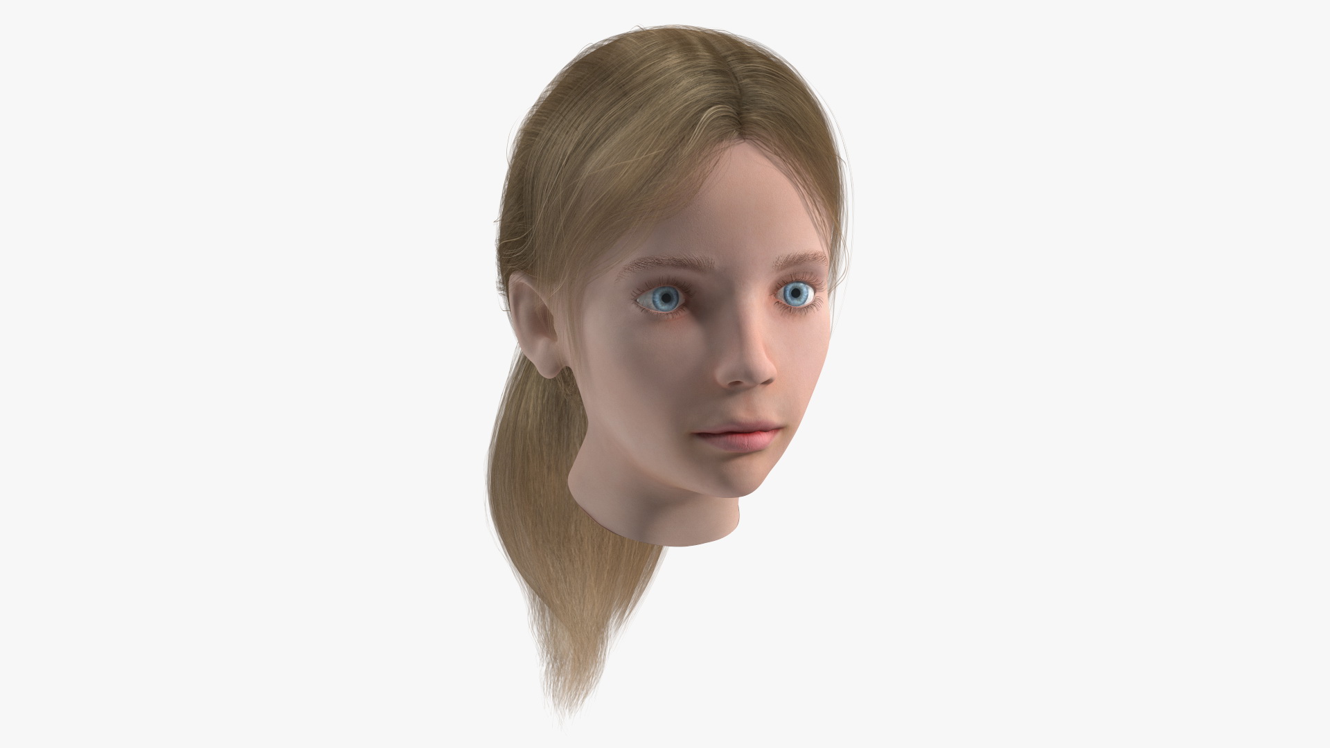 Kid Girl Head Fur 3D