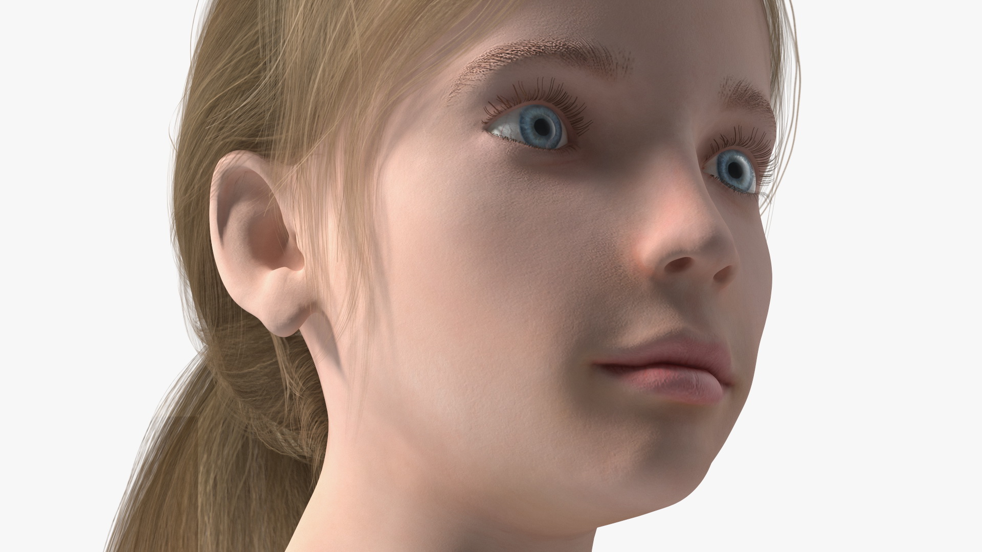 Kid Girl Head Fur 3D