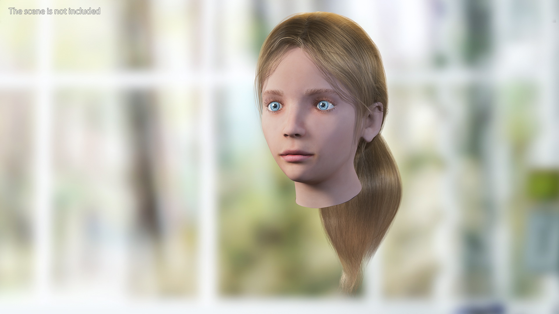 Kid Girl Head Fur 3D